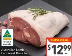 Supa Valu Australian Lamb Leg Roast Bone In offer