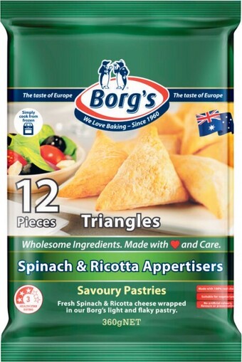 Coles Borgu2019s Spinach & Ricotta Triangles 360g offer
