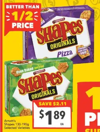 Supa Valu Arnott's Shapes offer