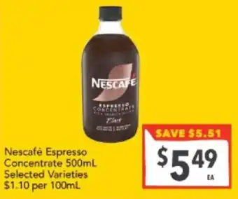 Supa Valu Nescafé Espresso Concentrate offer