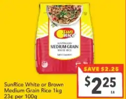 Supa Valu White or Brown Medium Grain Rice offer