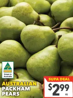 Supa Valu AUSTRALIAN PACKHAM PEARS offer