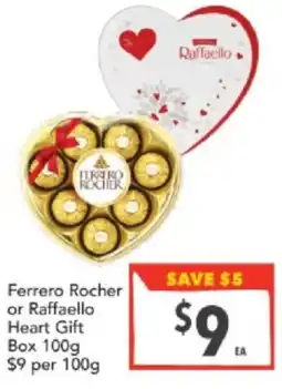 Supa Valu Ferrero Rocher or Raffaello Heart Gift Box offer