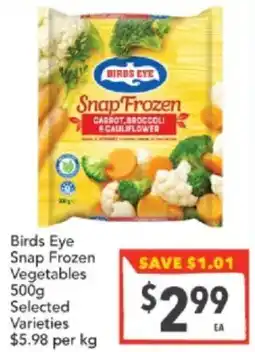 Supa Valu Birds Eye Snap Frozen Vegetables offer