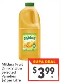 Supa Valu Mildura Fruit Drink offer