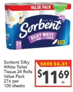 Supa Valu Sorbent Silky White Toilet Tissue offer