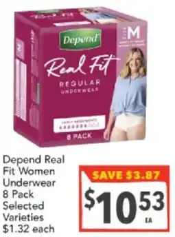 Supa Valu Depend Real Fit Women Underwear offer