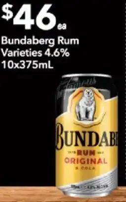Supa Valu Bundaberg Rum Varieties 4.6% offer