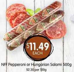 Spudshed NFF Pepperoni or Hungarian Salami offer