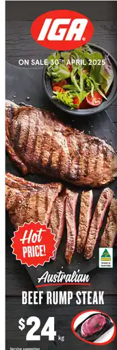IGA Beef rump steak offer