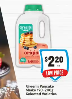 IGA Green's Pancake Shake offer