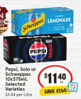 IGA Pepsi, Solo or Schweppes offer