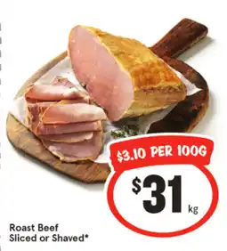 IGA Roast Beef Sliced or Shaved offer