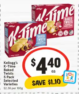 IGA Kellogg's k-time baked twists offer