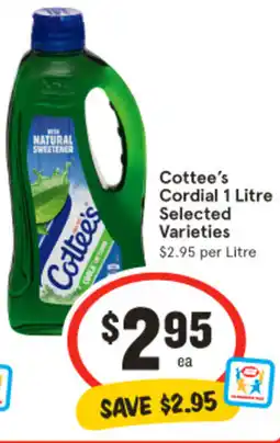 IGA Cottee's Cordial offer