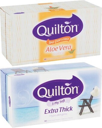 Coles Quilton 3 Ply Facial Tissues 95 Pack or 110 Pack offer