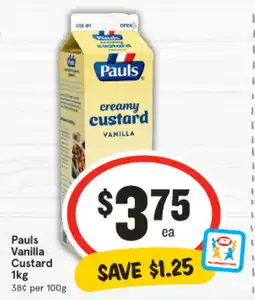 IGA Pauls Vanilla Custard offer