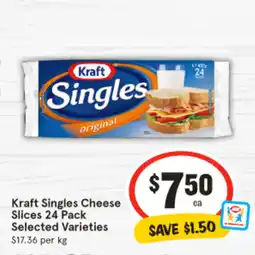 IGA Kraft Singles Cheese Slices offer