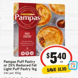 IGA Pampas Puff Pastry or 25% Reduced Fat Light Puff Pastry offer