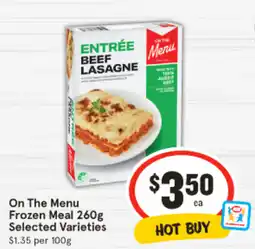 IGA On The Menu Frozen Meal offer