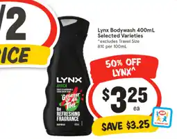 IGA Lynx Bodywash offer