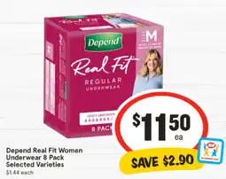 IGA Depend Real Fit Women Underwear offer