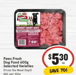 IGA Paws Fresh Dog Food offer