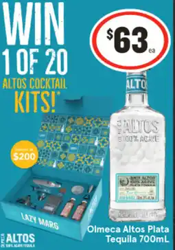 IGA Olmeca Altos Plata Tequila offer