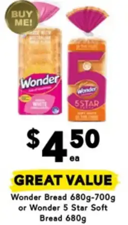 Drakes Wonder Bread or Wonder 5 Star Soft Bread offer