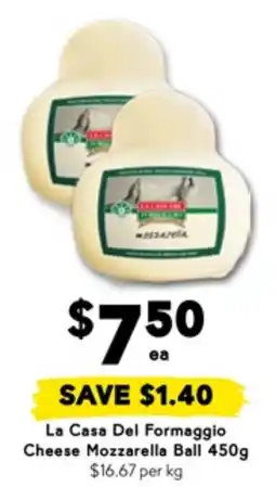 Drakes La Casa Del Formaggio Cheese Mozzarella Ball offer