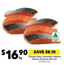 Drakes Thawed Value Tasmanian Atlantic Salmon Portions Skin On offer