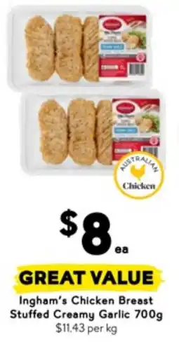 Drakes Ingham's Chicken Breast Stuffed Creamy Garlic offer