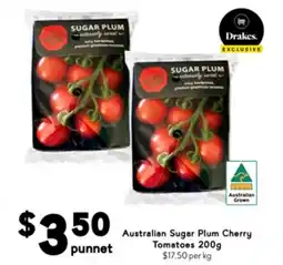 Drakes Australian Sugar Plum Cherry Tomatoes offer