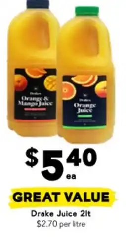 Drakes Drake Juice offer