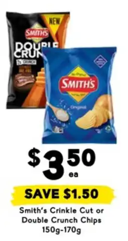 Drakes Smith's Crinkle Cut or Double Crunch Chips offer