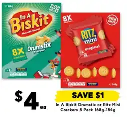 Drakes In A Biskit Drumstix or Ritz Mini Crackers offer