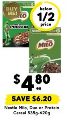 Drakes Nestle Milo, Duo or Protein Cereal offer