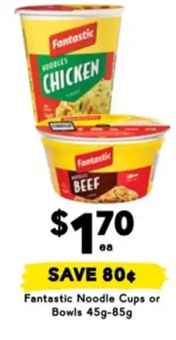 Drakes Fantastic Noodle Cups or Bowls offer