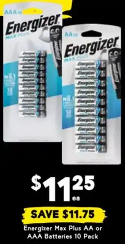Drakes Energizer Max Plus AA or AAA Batteries offer