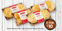 Spudshed Baked Provisions Pies, Rolls And Quiche Range offer