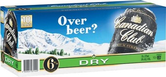 Coles Canadian Club Premium & Dry Cans 10x375mL offer