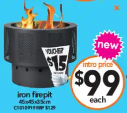 Cheap as Chips Iron firepit offer
