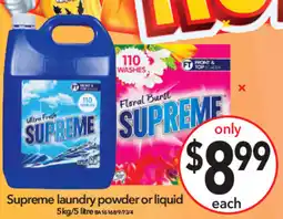 Cheap as Chips Supreme laundry powder or liquid offer