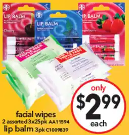 Cheap as Chips facial wipes offer