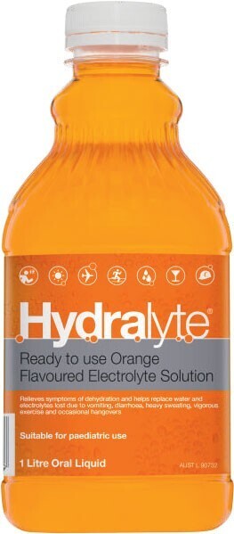 Coles Hydralyte Electrolyte Solution Orange Oral Liquid 1 Litre* offer