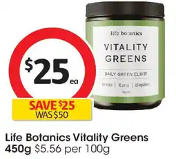 Coles Life Botanics Vitality Greens offer