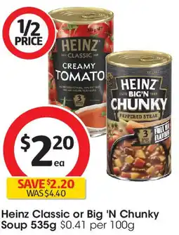 Coles Heinz Classic or Big 'N Chunky Soup offer