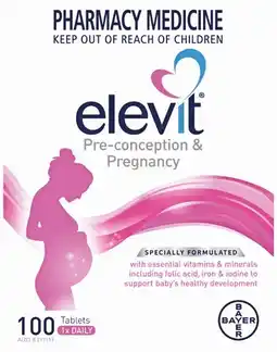 Soul Pattinson Chemist Elevit Pre-conception & Pregnancy 100 Tablets offer