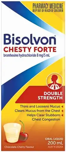 Soul Pattinson Chemist Bisolvon Chesty Forte 200mL offer