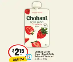 IGA Chobani Greek Yogurt Pouch offer